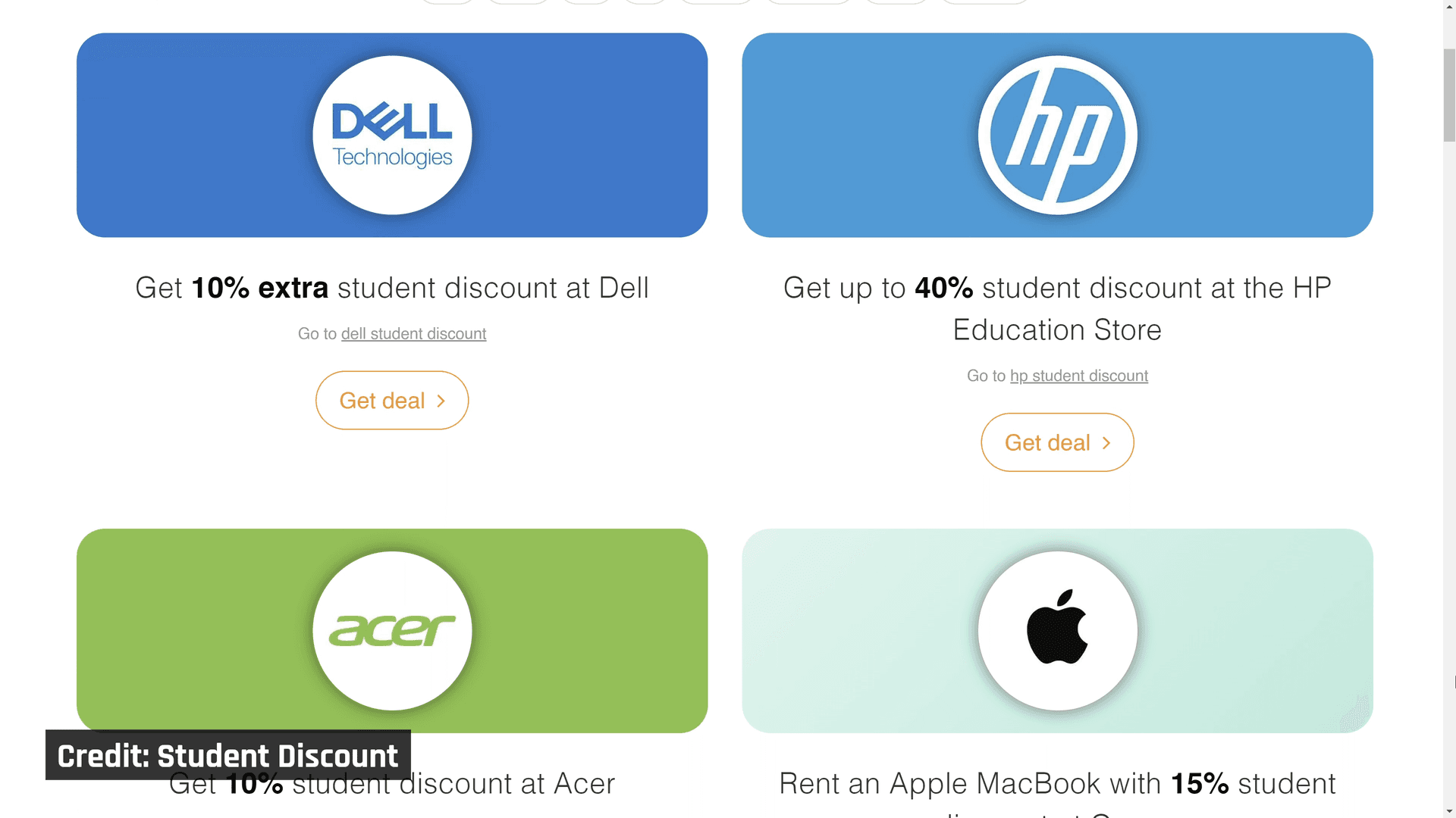 Student discounts on laptops