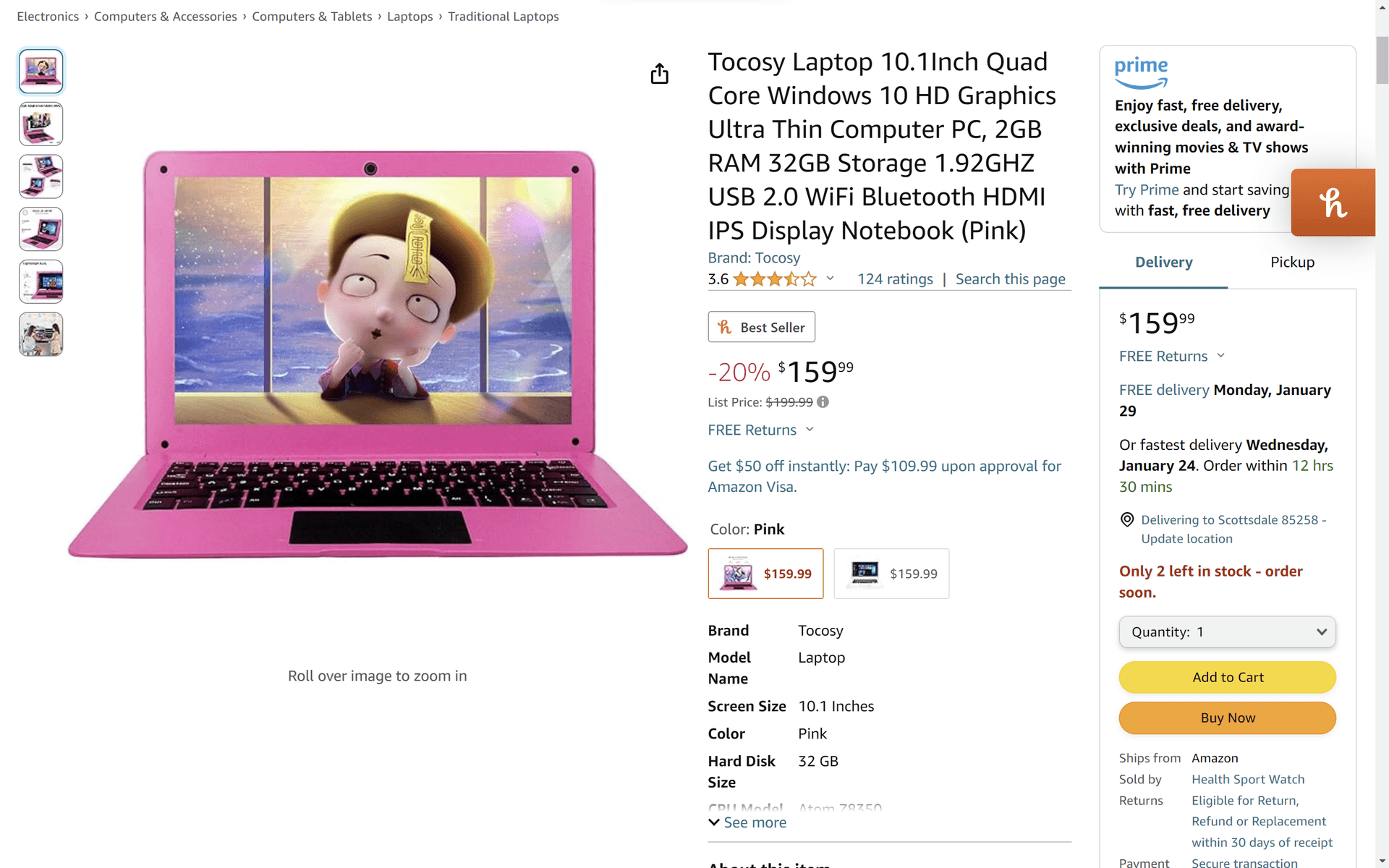 Tocosy laptop from Amazon