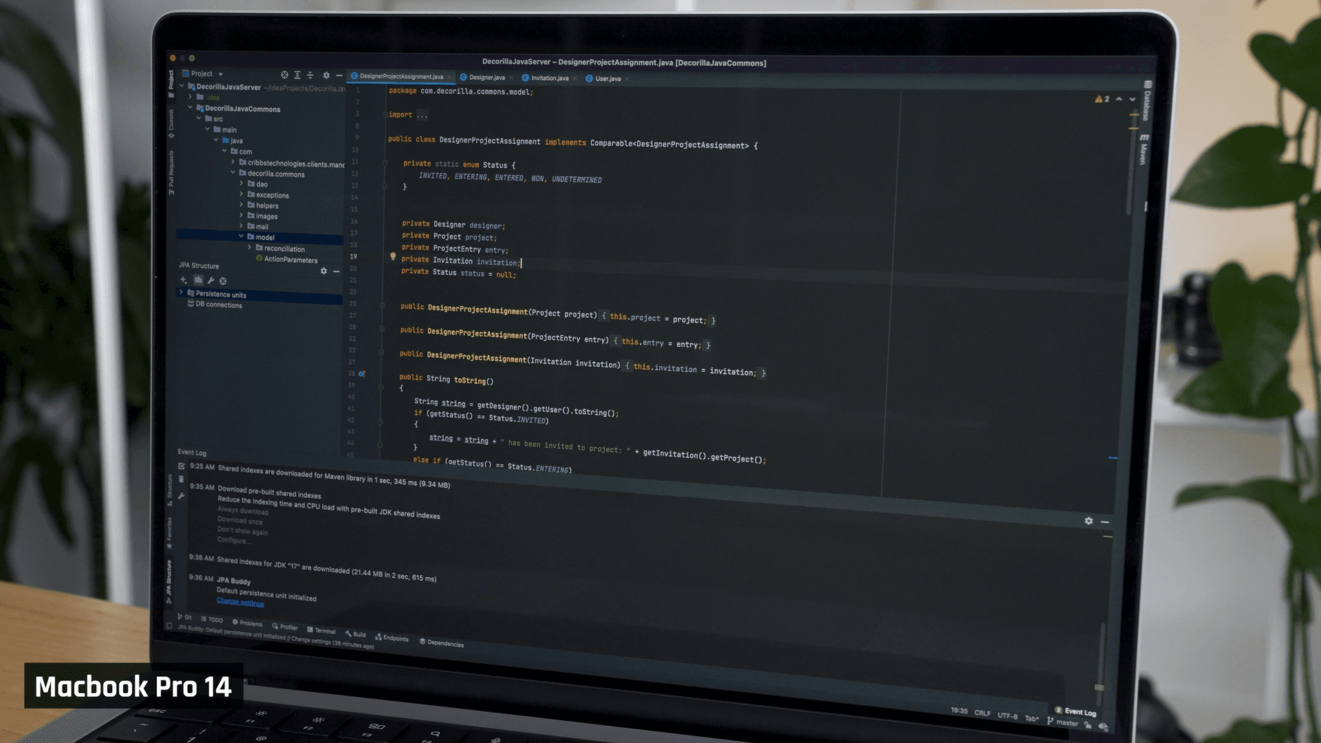 Coding on a MacBook Pro 14