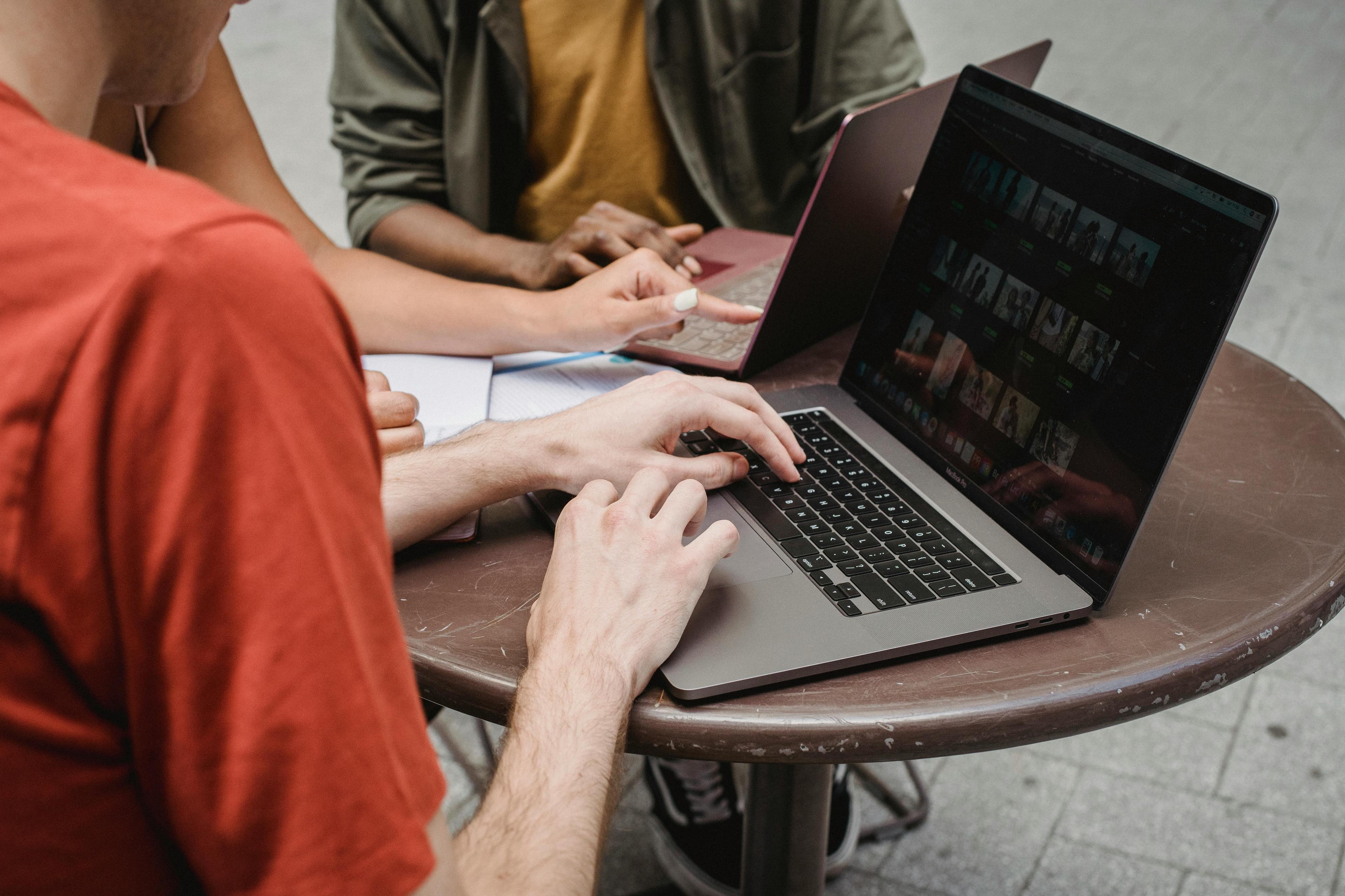 Students using laptops